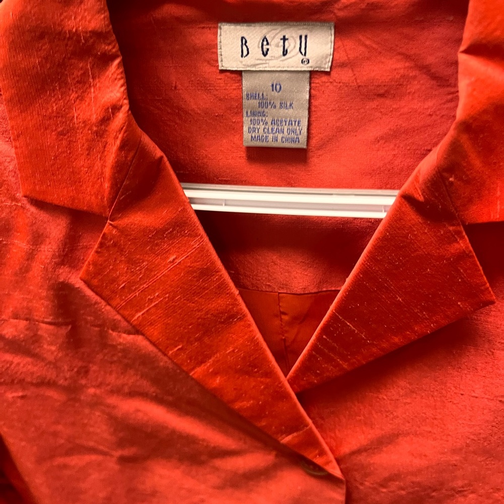 BCBG Bold Red Silk Blouse